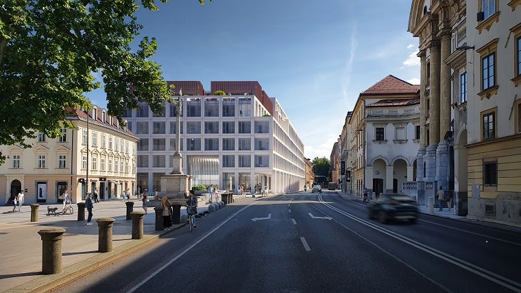 Pogled na Center Šumi, na levi strani se nahaja Kongresni trg