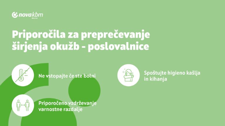 Priporočila za preprečevanje širjenja okužb za stranke poslovalnic